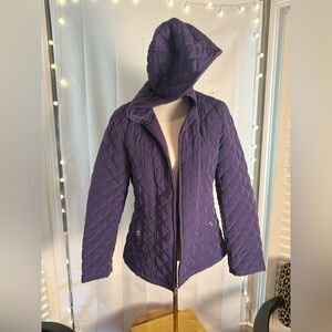 Esprit Women's Deep Purple Quilted Puffer Jacket Medium